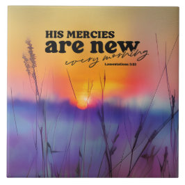 Azulejo De Cerâmica Lamentações 3:23 Suas Compaixões São Novas Verso B