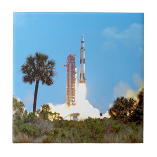 Azulejo De Cerâmica Lançamento do Foguete Saturn V da NASA Apollo 16