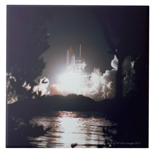 Azulejo De Cerâmica Lançamento do vaivém espacial (Frente)