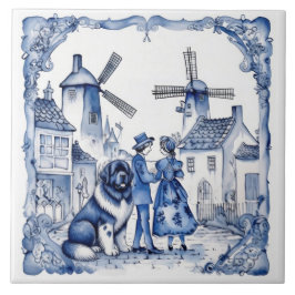 Azulejo De Cerâmica Landseer na Aldeia de Delft
