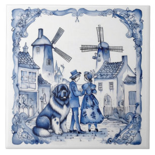 Azulejo De Cerâmica Landseer na Aldeia de Delft