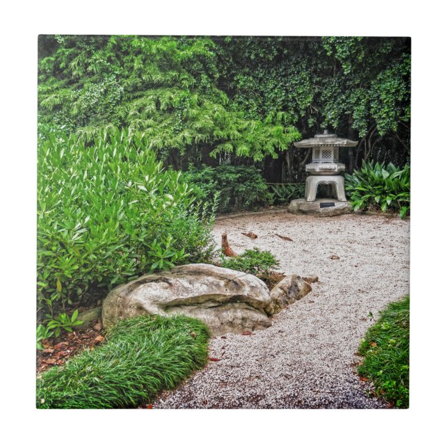 Azulejo De Cerâmica Lanterna de pedra japonesa (Frente)