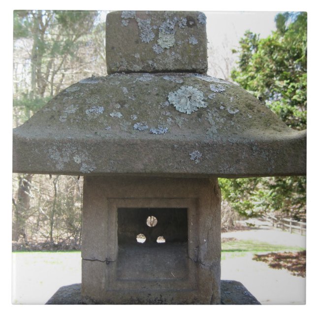 Azulejo De Cerâmica Lanterna de pedra resistida rústica (Frente)