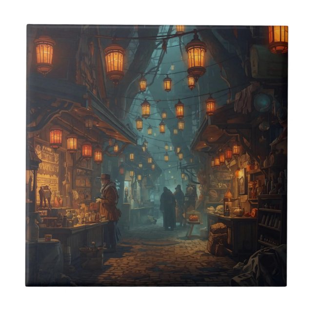 Azulejo De Cerâmica Lanterns of the Forgotten Alley (Frente)