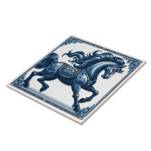 Azulejo De Cerâmica Lapis Stallion: Majestade Botânica