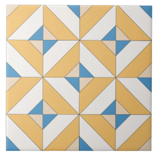 Azulejo De Cerâmica Laranja Azul Rosa Geométrico Mediterrâneo Espanhol