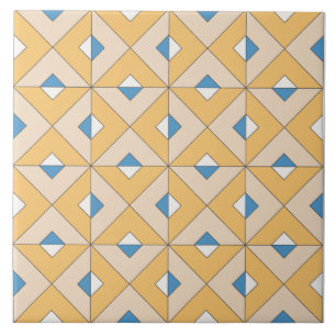 Azulejo De Cerâmica Laranja Azul Rosa Geométrico Mediterrâneo Espanhol
