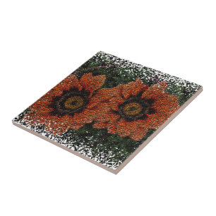 Azulejo de cerâmica Laranja Daisy Balls