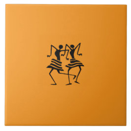 Azulejo De Cerâmica Laranja de dança de celebrações bonitas
