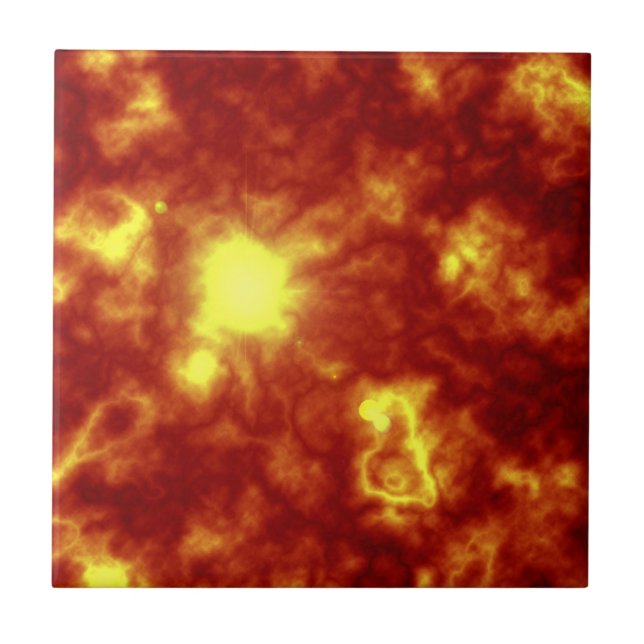 Azulejo De Cerâmica Laranja e Amarelo (Frente)