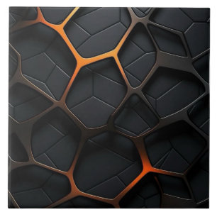 Azulejo De Cerâmica Laranja Preto