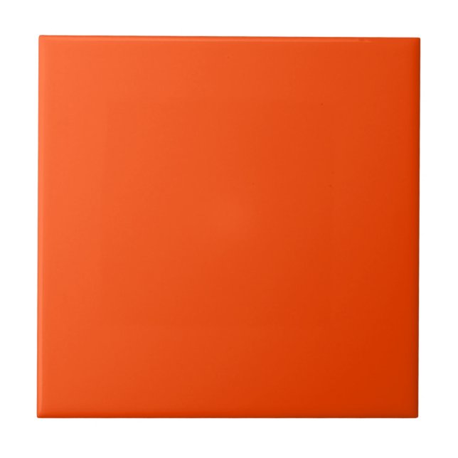 Azulejo De Cerâmica Laranja Vermelho Sólido (Frente)