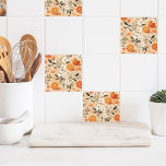 Azulejo De Cerâmica laranjas botânicas de flores<br><div class="desc">laranjas do jardim de flores</div>