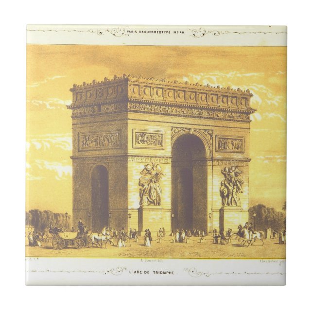Azulejo De Cerâmica L'Arc de Triomphe, Paris 1840 (Frente)