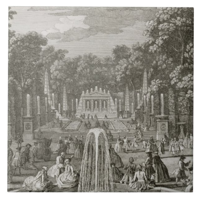 Azulejo De Cerâmica L'Arc de Triomphe, Versalhes (gravura) (Frente)