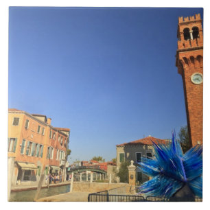 Azulejo De Cerâmica Large Glass States and Bell Tower, Itália
