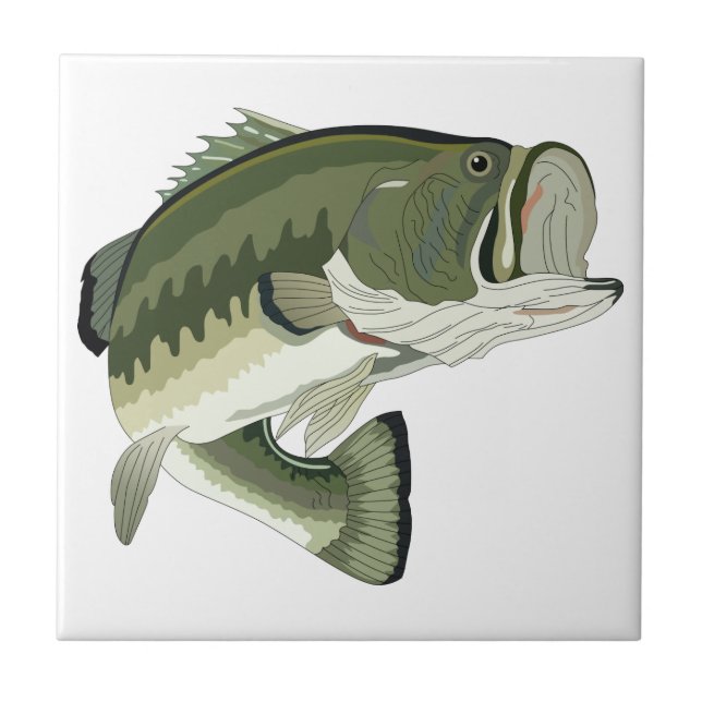 AZULEJO DE CERÂMICA  LARGEMOUTH BASS (Frente)