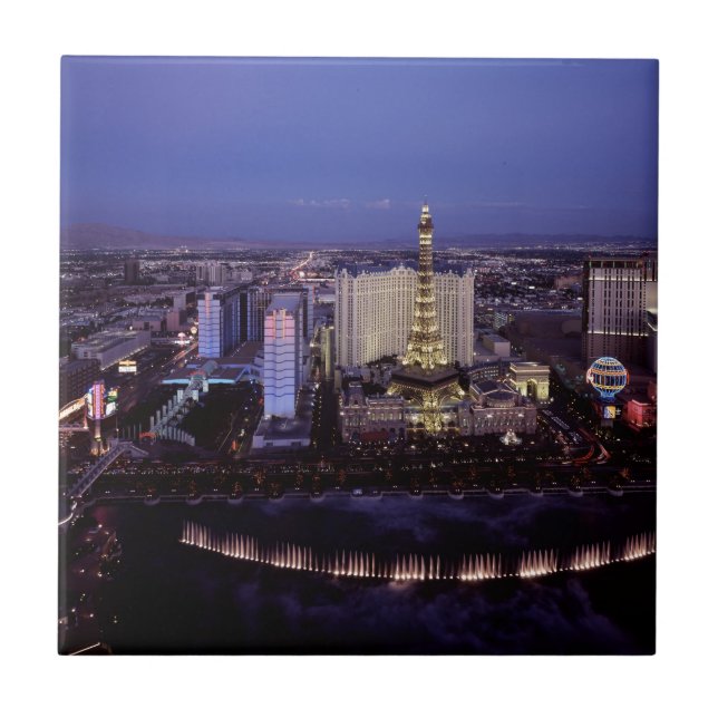 Azulejo De Cerâmica Las Vegas Strip Aerial View Casino Gambling City (Frente)
