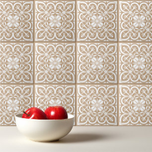 Azulejo De Cerâmica Lattè beige castanho-marrom português Mediterrâneo