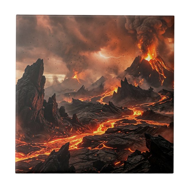 Azulejo De Cerâmica Lava Vulcânica (Frente)