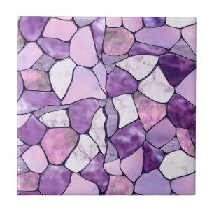 Azulejo De Cerâmica Lavanda de abstrato de células mármicas Ametist