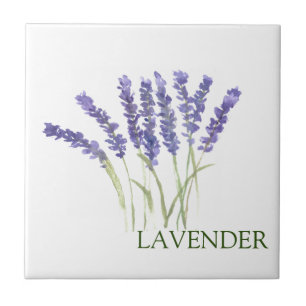 Azulejo De Cerâmica Lavanda Erva Verdura Cozinha Verde Roxo Cerâmico