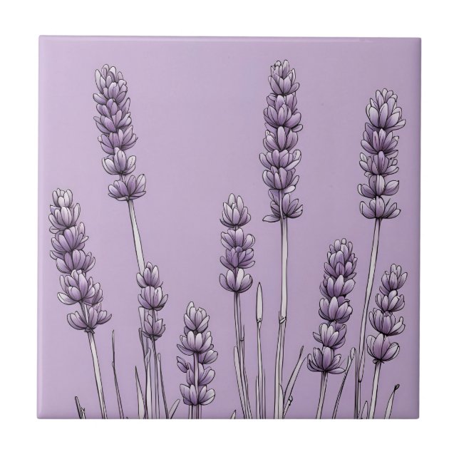 Azulejo De Cerâmica Lavanda Flores Azulejo cerâmica (Frente)