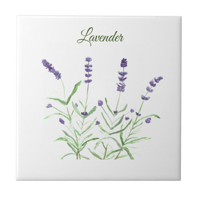 Azulejo De Cerâmica Lavanda Herb Greenere Kitchen Roxo Verde (Frente)