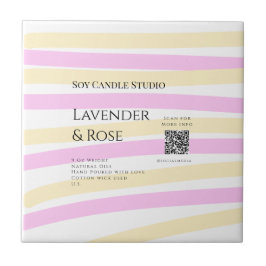 Azulejo De Cerâmica Lavanda soy candela com rosa adicione q r código t