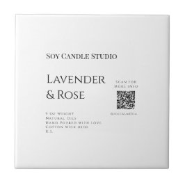 Azulejo De Cerâmica Lavanda soy candela com rosa adicione q r código t