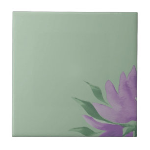 Azulejo De Cerâmica Lavander Watercolor Elegante Roxo Floral