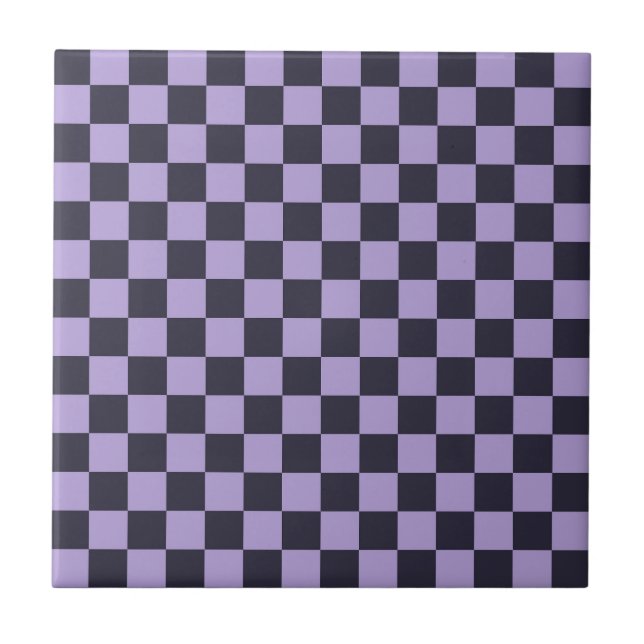 Azulejo De Cerâmica Lavender haze checkerboard pattern (Frente)