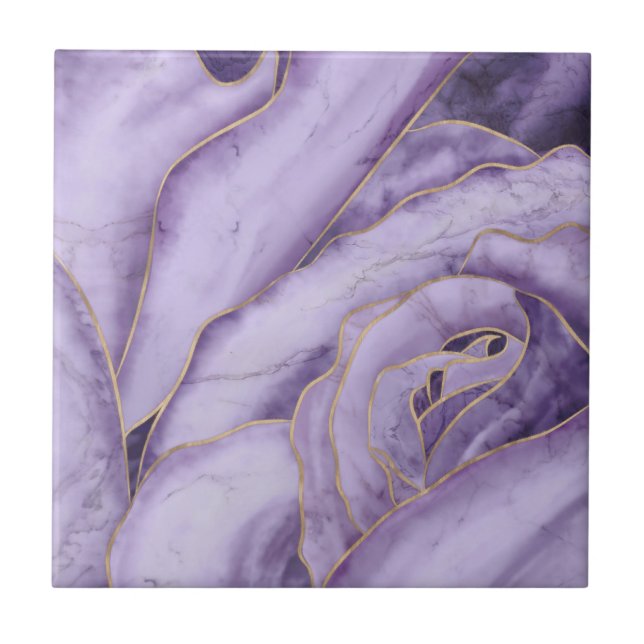 Azulejo De Cerâmica Lavender Marble Rose (Frente)