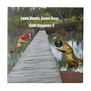 Azulejo De Cerâmica Lawn Bowls - A divisão da Austrália acontece, Azul