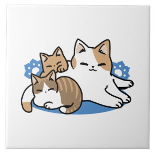 Azulejo De Cerâmica Lazer - Design de Gatos Preguiçosos