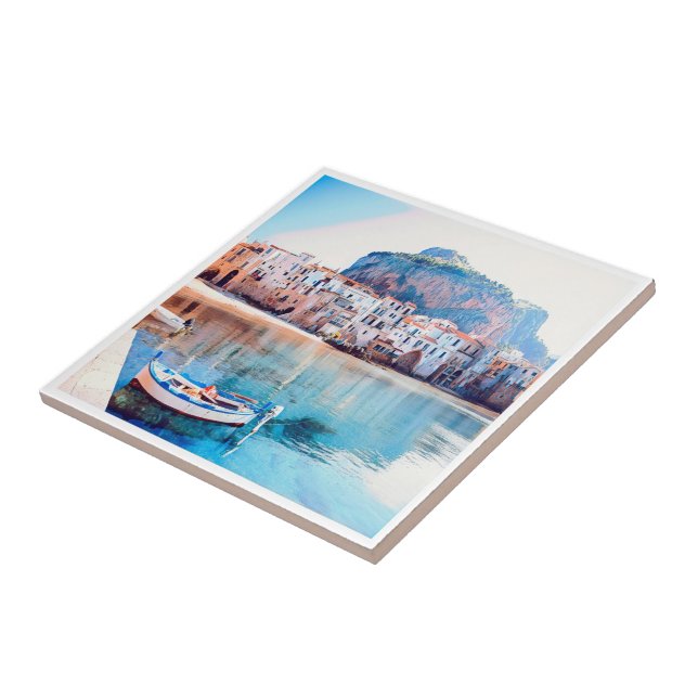 Azulejo De Cerâmica ldp CEFALU - Sicília - praia - panorama (Lateral)