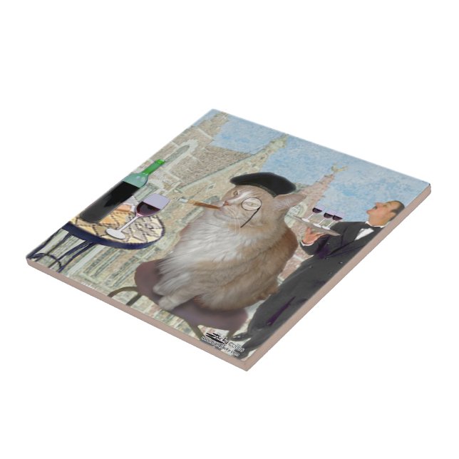 Azulejo De Cerâmica Le Cat du Cafe (Lateral)