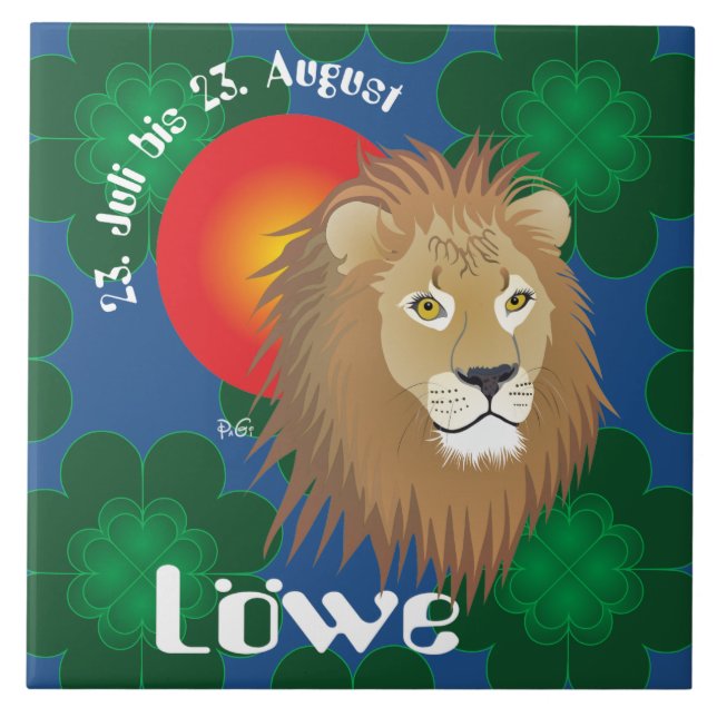 Azulejo De Cerâmica Leão 23. julho até 22. agosto lajota (Frente)