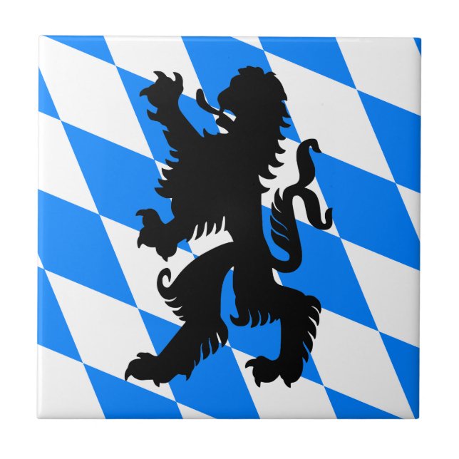 Azulejo De Cerâmica Leão Bávaro Preto (Frente)