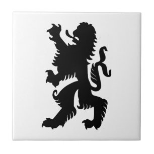 Azulejo De Cerâmica Leão Bávaro Preto