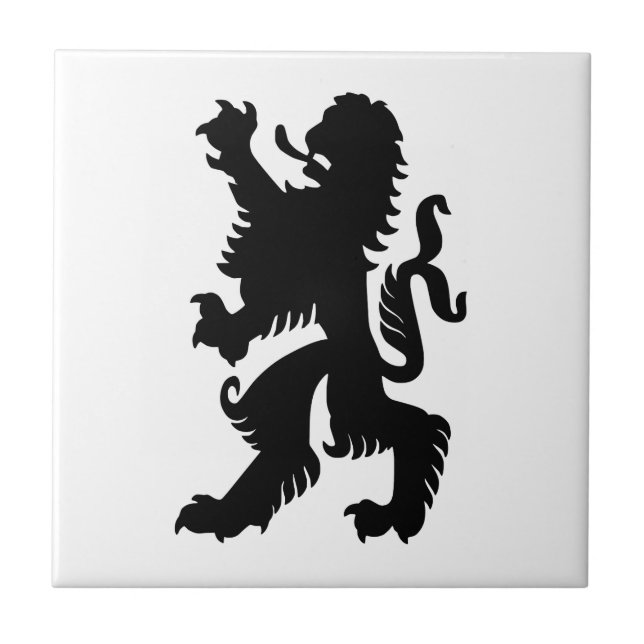Azulejo De Cerâmica Leão Bávaro Preto (Frente)
