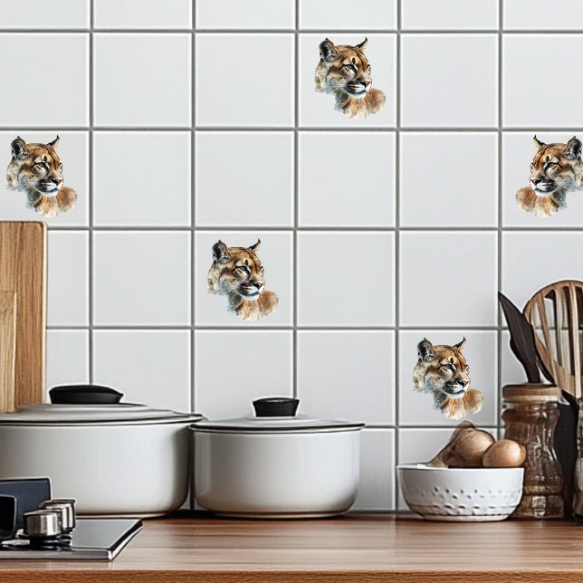 Azulejo De Cerâmica Leão de montanha (Criador carregado)