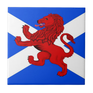 Azulejo De Cerâmica Leão desenfreado/bandeira de Scotland