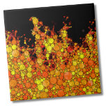 Azulejo De Cerâmica Legal chamas de incêndio pretas<br><div class="desc">Abstrato preto-amarelo-preto-brilhante, , chama Azulejo cerâmico. As voltas e voltas dessas chamas laranja e amarela são compostas por pequenos círculos em explosão. Deslocado com um fundo preto para realmente fazê-lo pop! Para bombeiros ou embaixadores e muito mais! Ou pensem no quão legal isto seria como uma pancada de fundo para...</div>