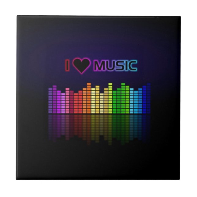 Azulejo De Cerâmica Legal e incrível trendência "I Love Music" (Frente)