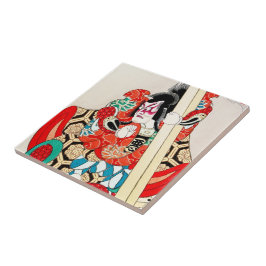 Azulejo De Cerâmica Legal kabuki, ator guerreiro samurai, arte homem