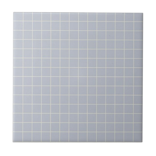 Azulejo De Cerâmica Legal Lilac & White Checkered Patterin Retro (Frente)