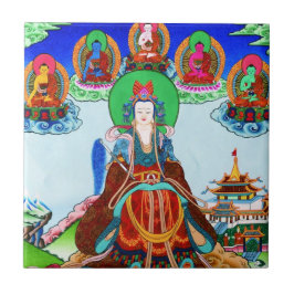 Azulejo De Cerâmica Legal oriental tibetana thangka Ouro Mãe