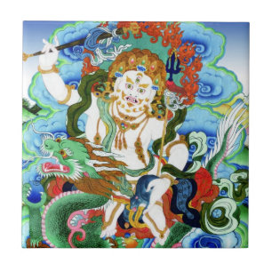 Azulejo De Cerâmica Legal oriental tibetano thangka White Jambhala
