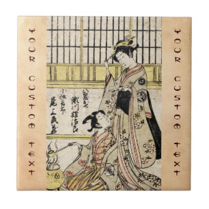 Azulejo De Cerâmica Legal pergaminho japonês ukiyo-e geisha